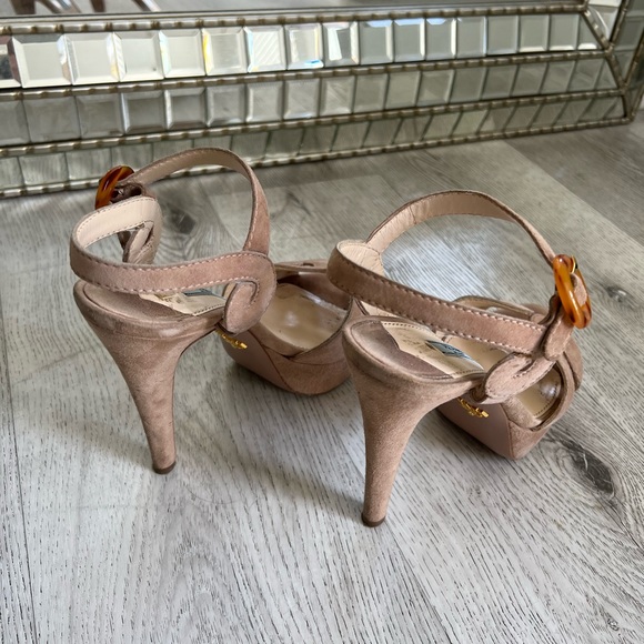 Prada Suede Platform Ankle Strap Heels (Size 39) - Picture 7 of 13